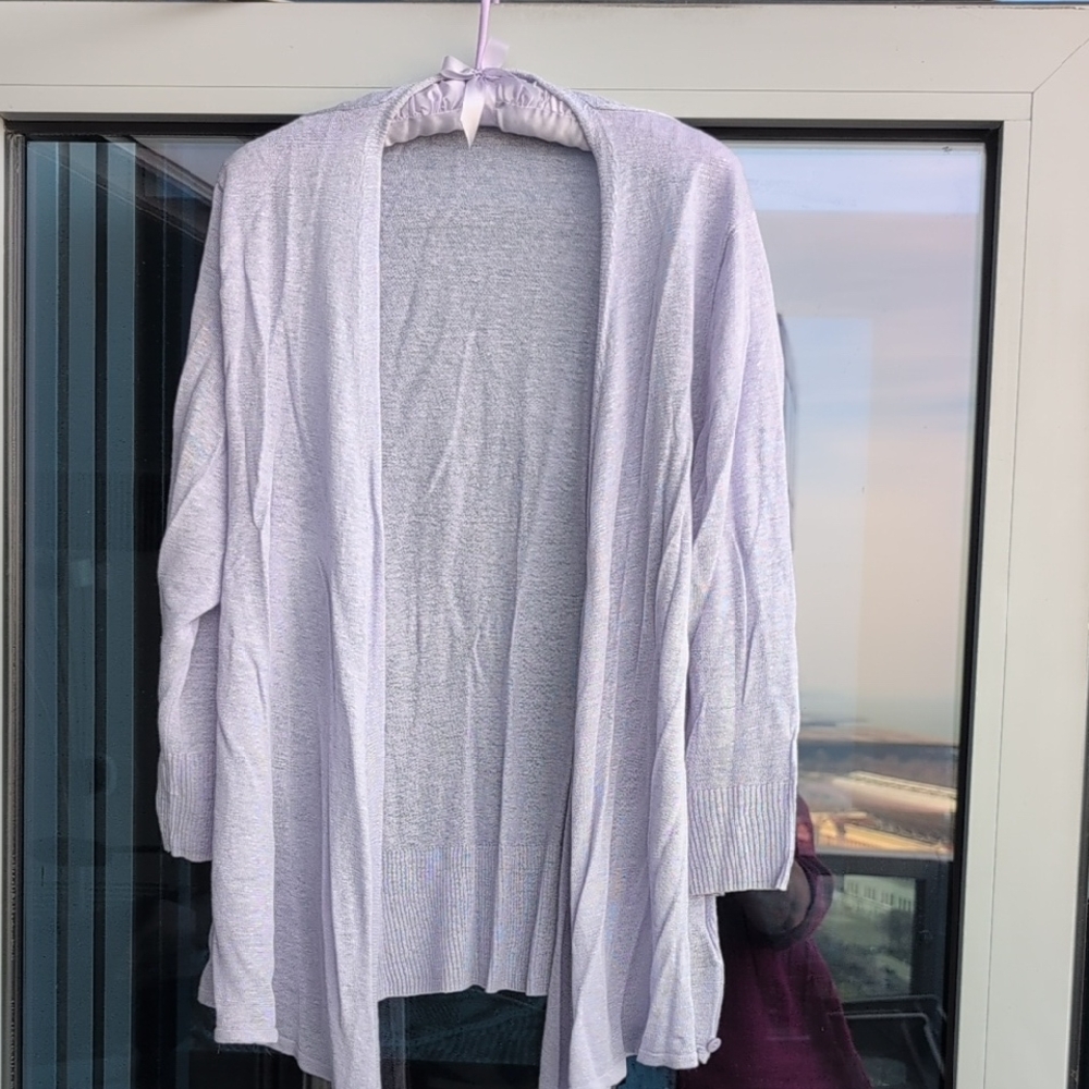 NIC+ZOE Soft Lilac Open-Front Cardigan